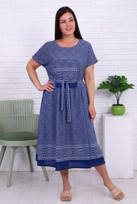 Платье 52182 - синий, 56 размер.